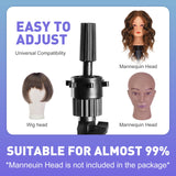 63 Inch Wig Stand Tripod,Metal Adjustable Mannequin Foldable Head Stand with Set for Cosmetology Hairdressing Training