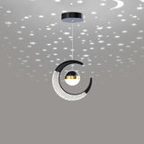 Moon Pendant Lamp, Ceiling Lamp, Creative Styling, for Bedroom Living Room Restaurant Bar Kitchen (Gold, Cool White)