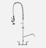 Commercial Wall Mount Kitchen Sink Faucet Pre-Rinse Sprayer 47" Height