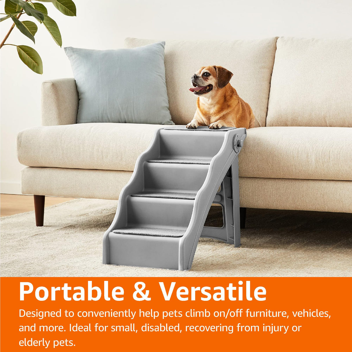 Foldable Steps for Dogs and Cats, Grey