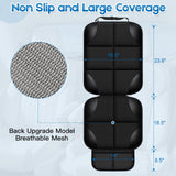 Car seat Protection pad 600D Fabric Carseat Seat Protectors, 2 Pack Seat Protector Under Baby Pet Car Seat with Non-Slip Backing, Thickest Padding, Mesh Storage Pockets