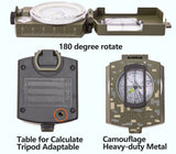 Military Compass,AF-4580 Lensatic Sighting, Waterproof and Shakeproof with Map Measurer Distance Calculator, Pouch for Camping, Hiking