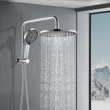 ACA International 10" Rain Shower Head Set, Round 255mm Shower Large Overhead with 2 in 1 Shower Arm Rail and 3-Mode Handheld Spray, Bathroom Shower Set WELS Approved (Chrome)