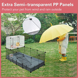 24 Panels Small Animal Pet Playpen,72" x 24" x 16" Small Animal Cage,Expandable C&C Cage for Guinea Pigs, Metal Grids Hedgehog Cage Guinea Pig Cages,Rabbit Cage Indoor with PVC Waterproof Mat