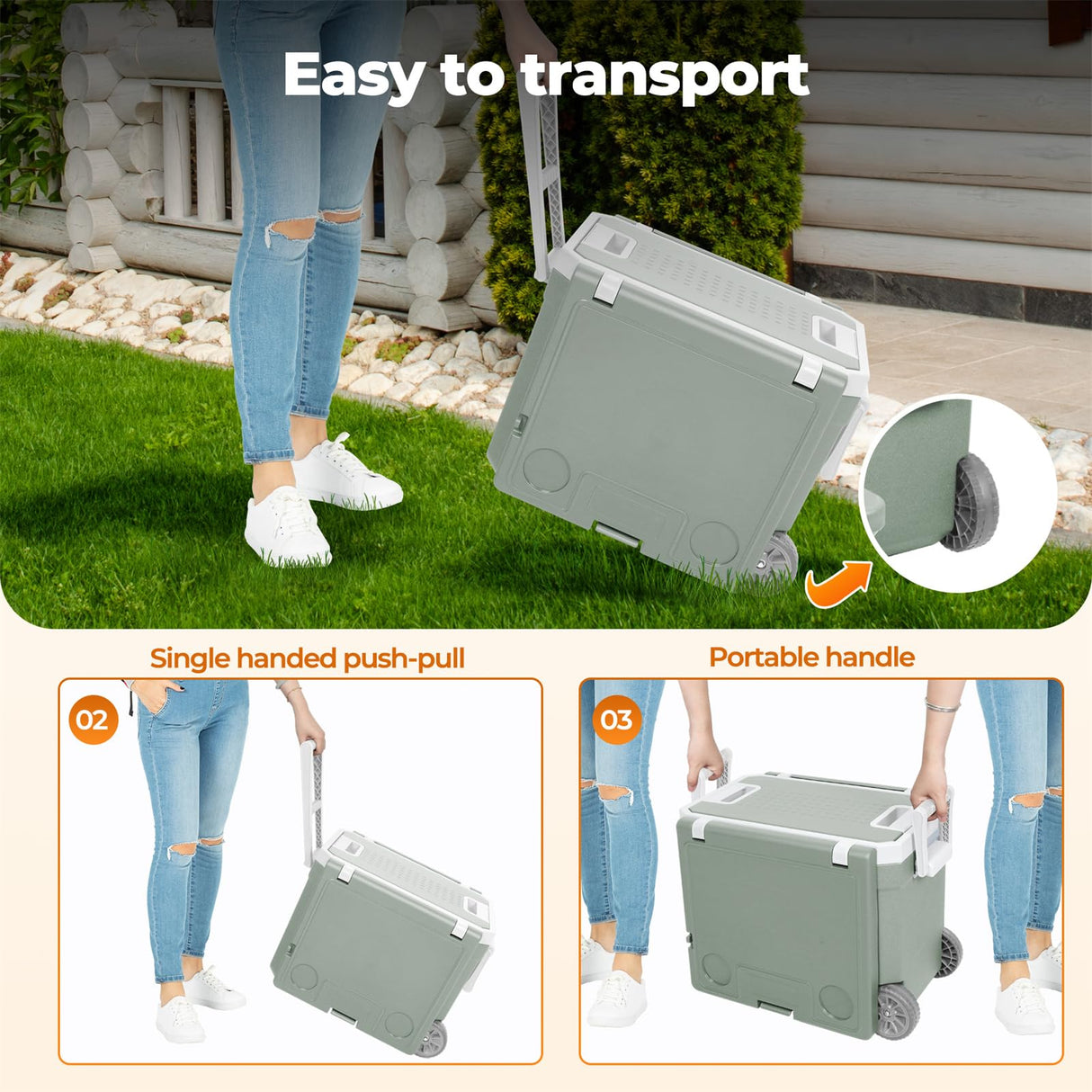 Cooler Ice Box with Table & Chairs, Esky On Wheels,Up to105.5cm, Portable Trolly Cooler Insulated, Durable Design,Hard Cooler Box for Camping, Fishing,BBQ, Picnic,Outdoor