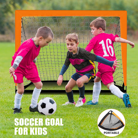 Kids Soccer Goal Pop Up Soccer Goals Set for Backyard Easy Assembly Play Soccer Net for Backyard Football Net for Kids and Adults Soccer Training Equipment Portable Pop Up Goals Soccer