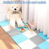 Fluffy Area Rug, 30cm Square Plush Foam Floor Mat Playmat for Kids, 4Pcs Shaggy Detachable Furry Carpet, Couch Cover Seat Cushion Play Mat for Bedroom Playroom Decor