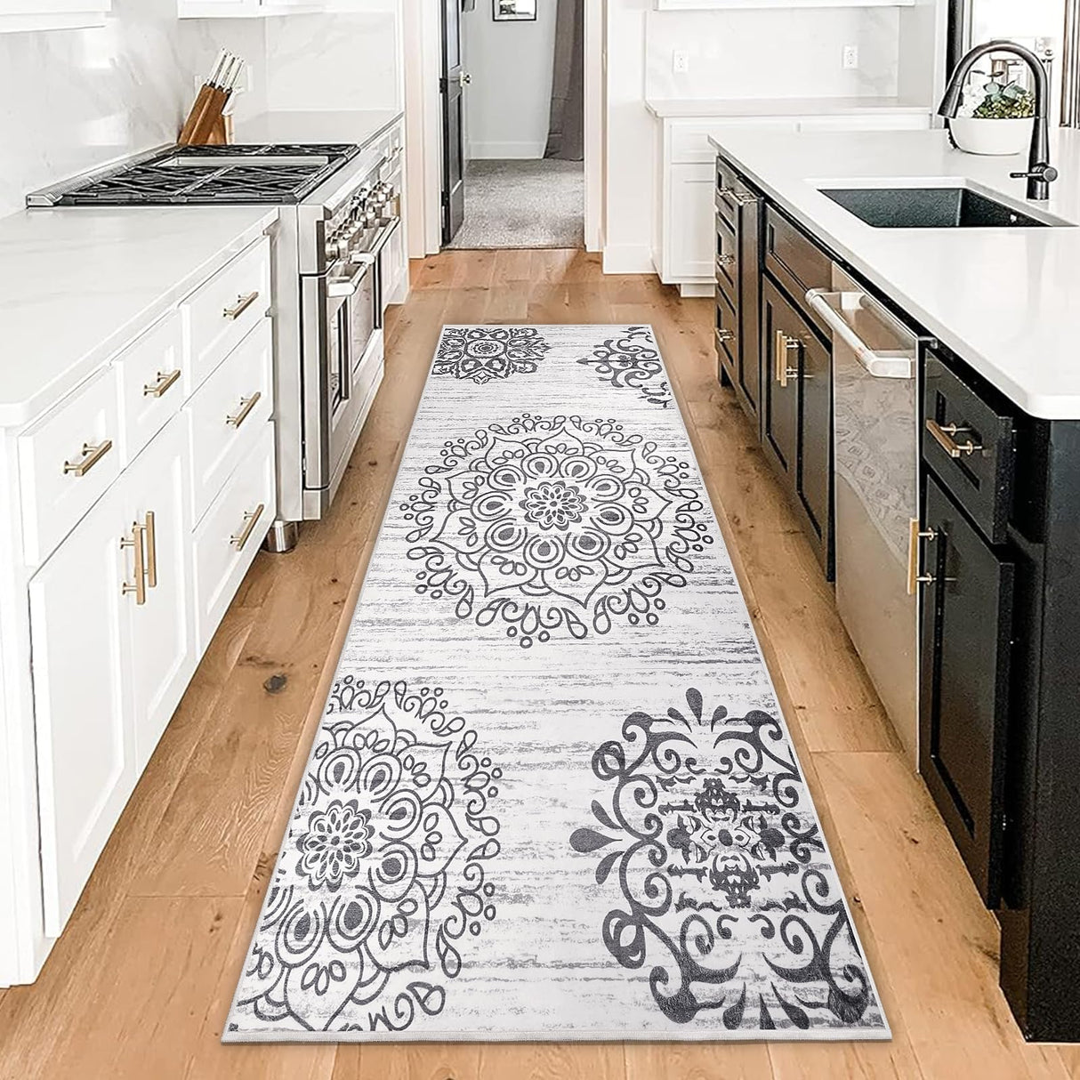 Extra Long & Wide Runner Rugs(80x180cm) - Washable Non Slip Kitchen Floor Mat, Kitchen Rugs & Mats for Hallway, Living Room, Bedroom, Hall, Laundry