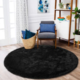 Fluffy Round Rug Carpets, Modern Shaggy Circle Rug for Kids Bedroom Extra Comfy Cute Nursery Rug Small Circular Carpet for Boys Girls Room Home Decor Area Rug, 4ft Rugs, White