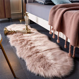 Soft Fluffy Rug Faux Sheepskin Fur Area Rug Shaggy Couch Cover Seat Cushion Furry Carpet Beside Rugs for Bedroom Floor Sofa Living Room Runner, 60x180cm