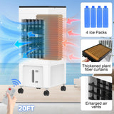 Evaporative Air Cooler, 3-IN-1 Portable Air Cooler with 8L Water Tank, Air Conditioner Fan with Timer, 3 Speed, 4 Ice Crystal Box for Room Home Office Indoor Use