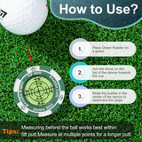 Golf Green Reader, Golf Ball Marker with High Precision Horizontal Bubble, Putt Aid Golf Accessories Tool Men Women