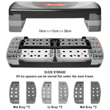 Aerobic Steps: Exercise Step Platform, Adjustable Stepper for Home & Gym Cardio Workouts, Aerobic Stepper for Fitness Training, Versatile Gym Step (10cm,15cm,20cm)