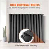 Room Divider Panel Privacy Screen Curtain Stand w/ Wheels 301 x 240cm