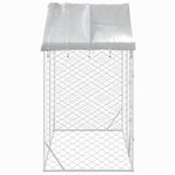 Dog Kennel Outdoor Dog Crate Dog House with Roof Silver Galvanised Steel