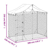 Dog Kennel Outdoor Dog Crate Dog House with Roof Silver Galvanised Steel