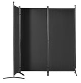 3 Panel Room Divider Stand Folding Privacy Screen 226 x 185cm Dark Black