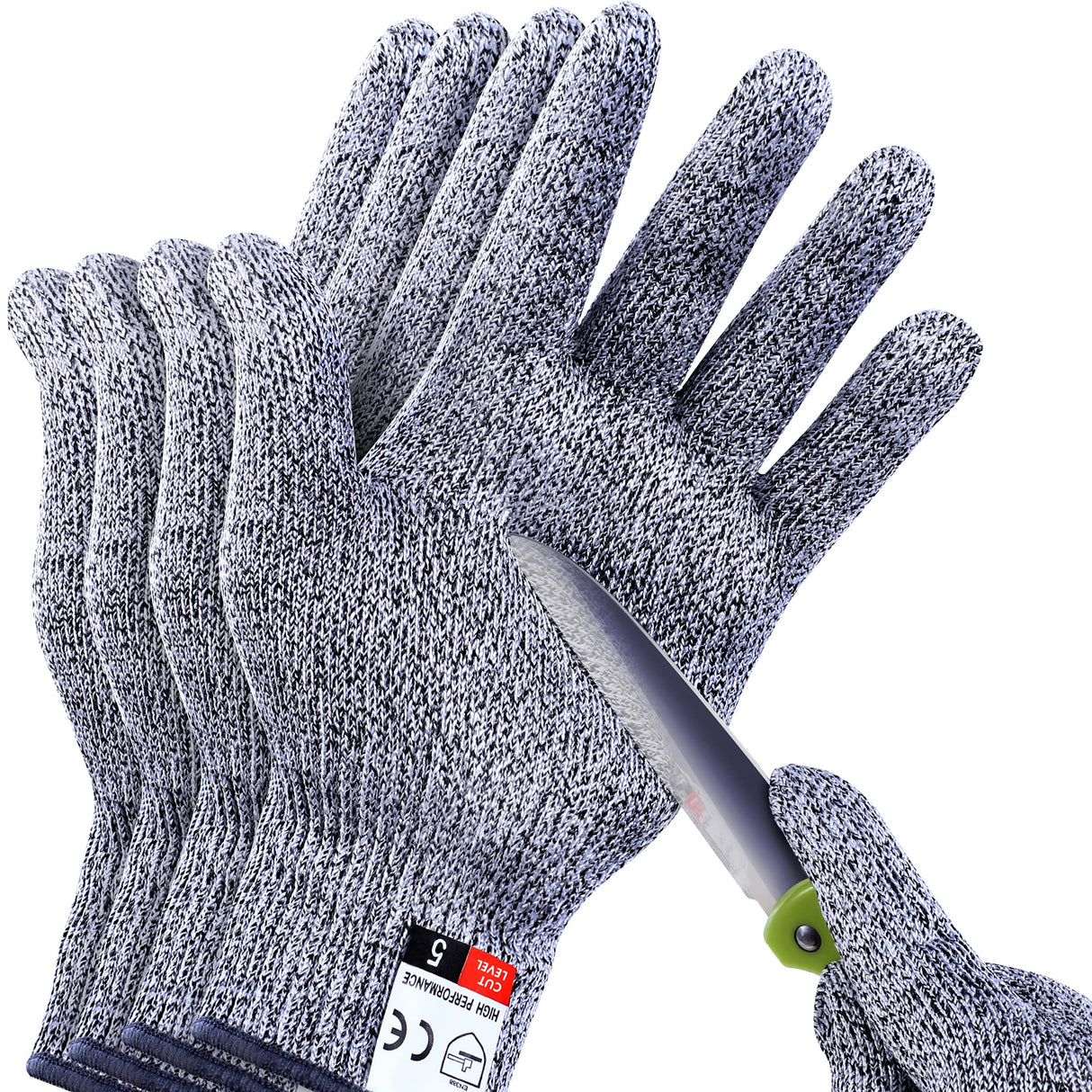 4 PCS (M+L) Cut Resistant Gloves Level 5 Protection for Kitchen, Upgrade Safety Anti Cutting Gloves for Meat Cutting, Wood Carving, Mandolin Slicing and More