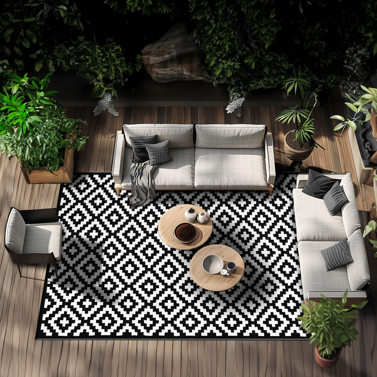 Nirvana Premium Grade Stain Proof Reversible Plastic Outdoor Rug (180 x 270 CM)