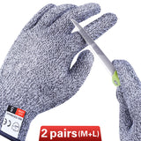 4 PCS (M+L) Cut Resistant Gloves Level 5 Protection for Kitchen, Upgrade Safety Anti Cutting Gloves for Meat Cutting, Wood Carving, Mandolin Slicing and More