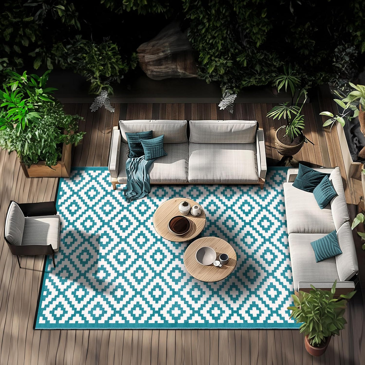 Nirvana Premium Grade Stain Proof Reversible Plastic Outdoor Rug (180 x 270 CM)