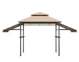 Patio BBQ Grill Gazebo Side Awnings Shelves 2-Tier Canopy Outdoor 413 x 122cm