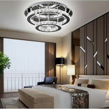 Luxury Crystal 36W Ceiling Light Flush Mount Chandelier Bedroom light Remote