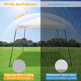 Folding Canopy Sun Shelter Tent w/Mesh Sidewalls Outdoor Picnic Camping White