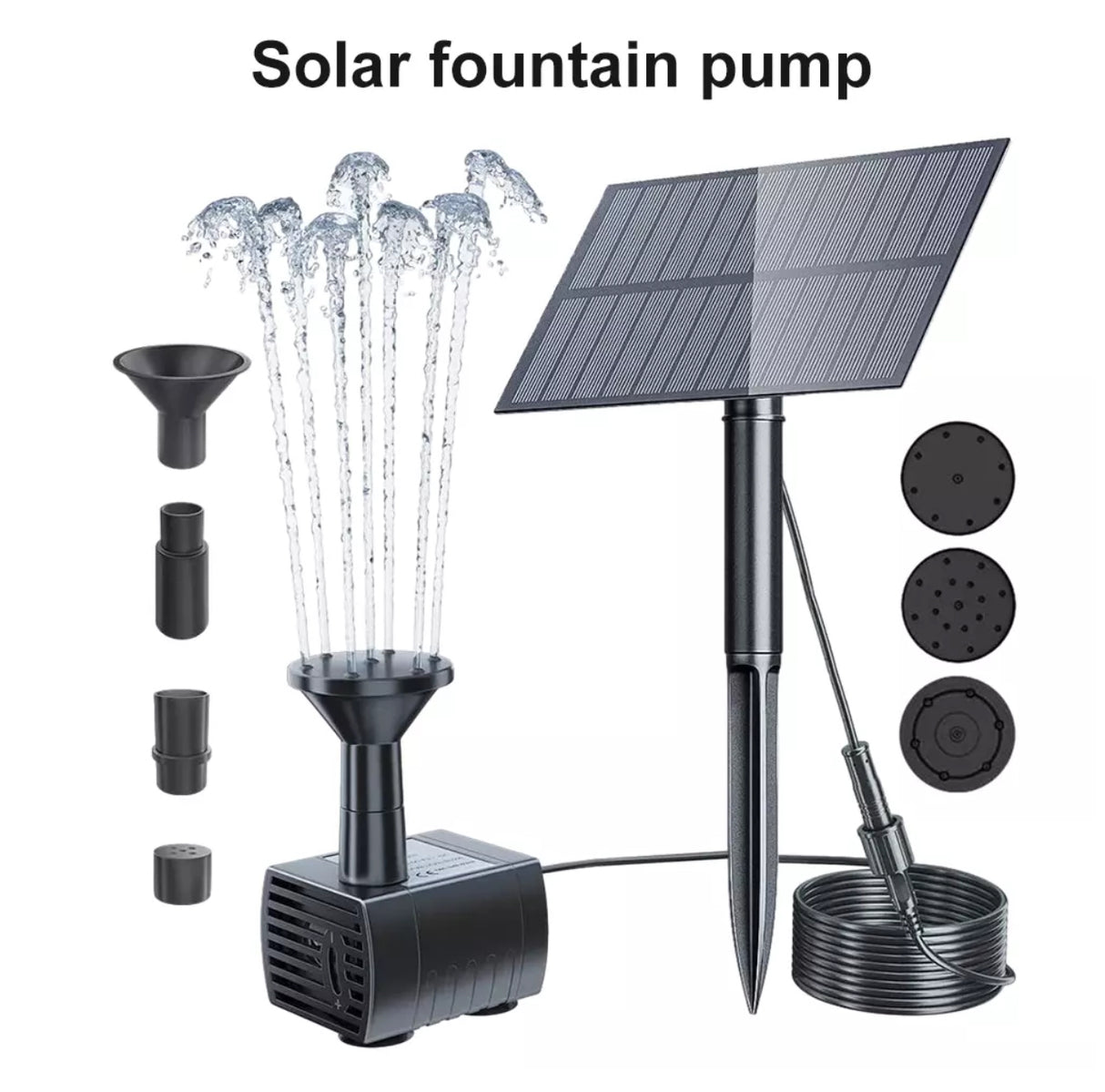 Solar Powered Fountain Submersible Water Pump Garden Pond Pool Feature Kit Panel