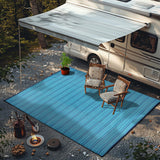 Weaver Premium Grade Stain Proof Reversible Plastic Outdoor Rug (180 X 180 CM, Turqouise Blue)