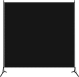 Modern Fabric Room Divider - Black, 175x180 cm, Lightweight, Foldable Design, Privacy Screen, Easy to Assemble, Indoor Use