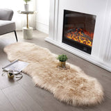 Ultra Soft Fluffy Rug Pink Faux Sheepskin Fur Rug Shaggy Couch Cover Furry Carpet for Kids Room Fuzzy Plush Rug for Bedroom Living Room Runner, 2x6 Feet (Sheepskin Shape,Pink)