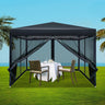 3x3 Marquee Gazebo, Pop Up Camping Tent Folding Gazebos Garden Outdoor Wedding Party Canopy Patio Carport, Water Resistant and UV Carry Bag Mesh Panels