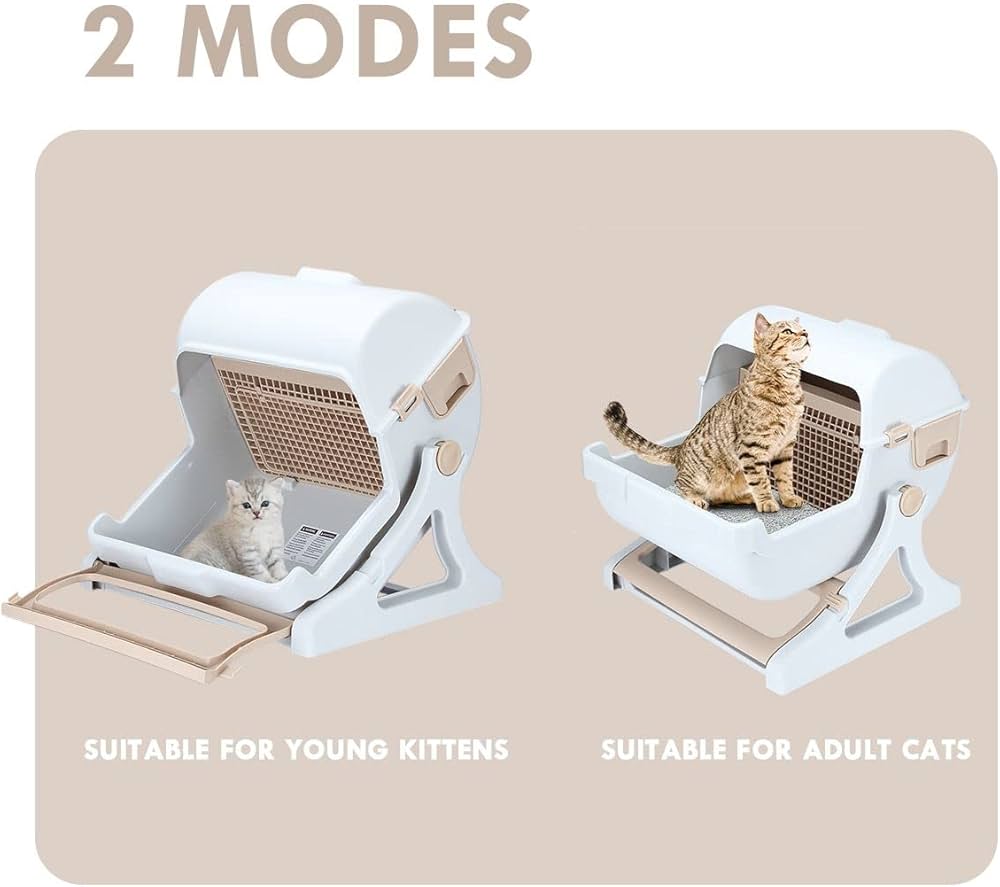 Cat Toilet Pet Semi Automatic Hand Free Easy Clean Litter Box Cat Furniture