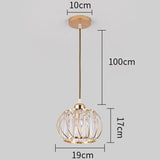 Modern Crystal Ceiling Light Fixture- Industrial Mini Semi Flush Mount Ceiling Lighting LED Crystal Chandeliers Fitting for Kitchen Hallway Dining Rooms Living Room (B-Gold)