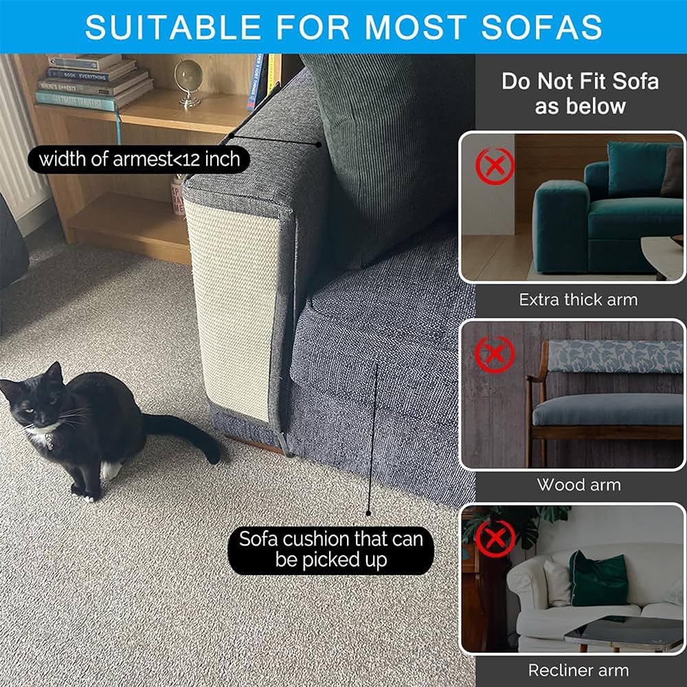 Furniture Protectors from Cats-Cat Furniture Protector-Cat Scratch Deterrent Cushion-Stretchable Anti-Scratch Sofa Cushion (Dark Gray, Left)