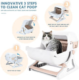 Cat Toilet Pet Semi Automatic Hand Free Easy Clean Litter Box Cat Furniture