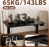 Electric Standing Desk 90x60cm (35.4"x23.6"), Height Adjustable Standing Desk with Splice Board, Stand Up Desk with Hook and Memory Smart Handset