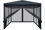 3x3 Marquee Gazebo, Pop Up Camping Tent Folding Gazebos Garden Outdoor Wedding Party Canopy Patio Carport, Water Resistant and UV Carry Bag Mesh Panels