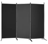 3 Panel Room Divider Stand Folding Privacy Screen 226 x 185cm Dark Black