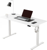 Electric Standing Desk 110x60cm (43.3"x23.6"), Height Adjustable Standing Desk with Splice Board, Stand Up Desk with Backpack Hook and Memory Smart Handset