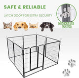 Playpen 8 Panel Pet Cage Puppy Pen Enclosure Fence Exercise Foldable Metal Play Yard