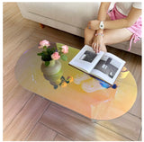 Acrylic Coffee Table Iridescent Oval Side End Table Living Room Office Reception