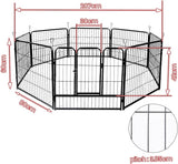 Playpen 8 Panel Pet Cage Puppy Pen Enclosure Fence Exercise Foldable Metal Play Yard