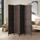 4/6/8 Panel Room Divider Privacy Screen Dividers Woven Wood Fold Stand