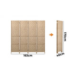 4/6/8 Panel Room Divider Privacy Screen Dividers Woven Wood Fold Stand