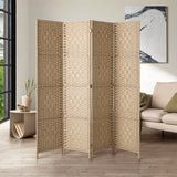 4/6/8 Panel Room Divider Privacy Screen Dividers Woven Wood Fold Stand