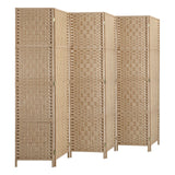 4/6/8 Panel Room Divider Privacy Screen Dividers Woven Wood Fold Stand