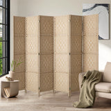 4/6/8 Panel Room Divider Privacy Screen Dividers Woven Wood Fold Stand