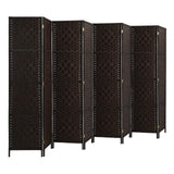 4/6/8 Panel Room Divider Privacy Screen Dividers Woven Wood Fold Stand